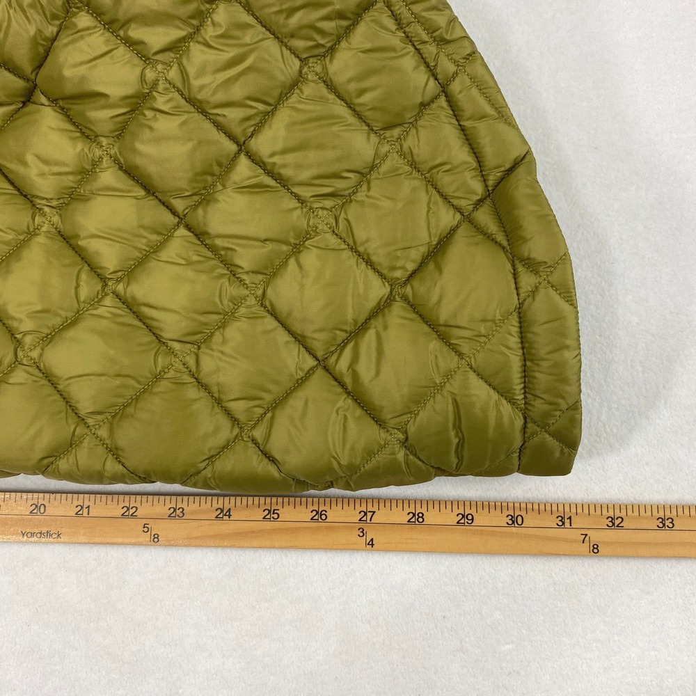Athleta Vest Women Large Green Quilted Puffer Full Zip Mock Neck Gorpcore Layer - Picture 9 of 9